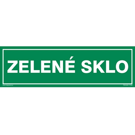 Značka ZELENÉ SKLO, samolepicí fólie, 290 × 85 mm